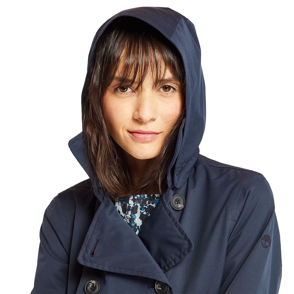 Abrigos Timberland Mujer Classic Waterproof Trench Azul Marino - Chile FLJ-493067